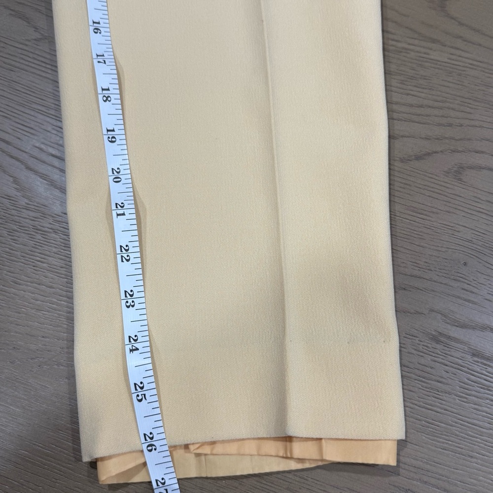 Harvé Benard Petites 8P Pale Yellow Lined Trousers High Waist  Career Pant - Picture 15 of 16